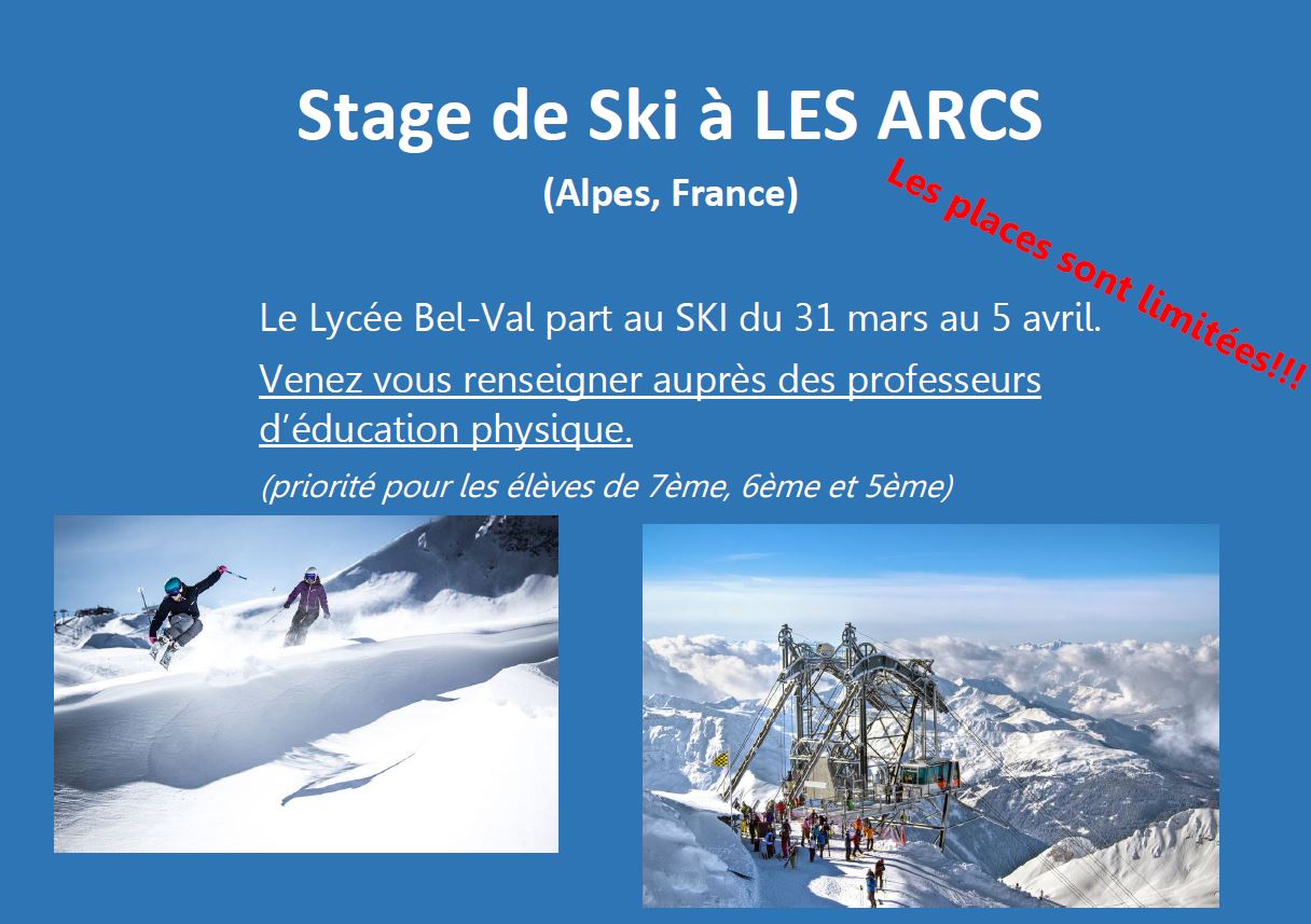 Stage de ski à Les Arcs 2019