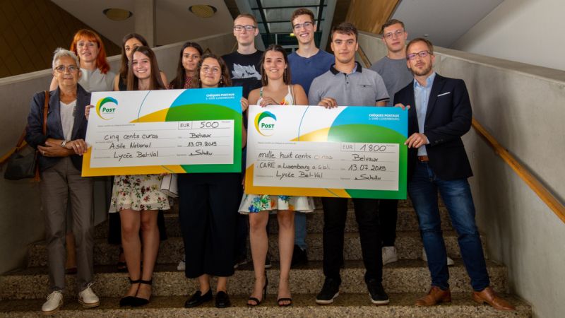 Schüler aus dem Lycée Bel-Val ennerstëtze CARE mat engem Brain Marathon