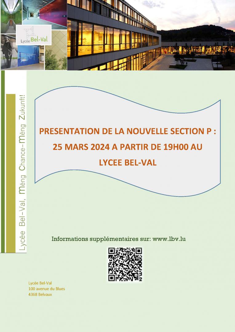 Présentatioun vun der Section P